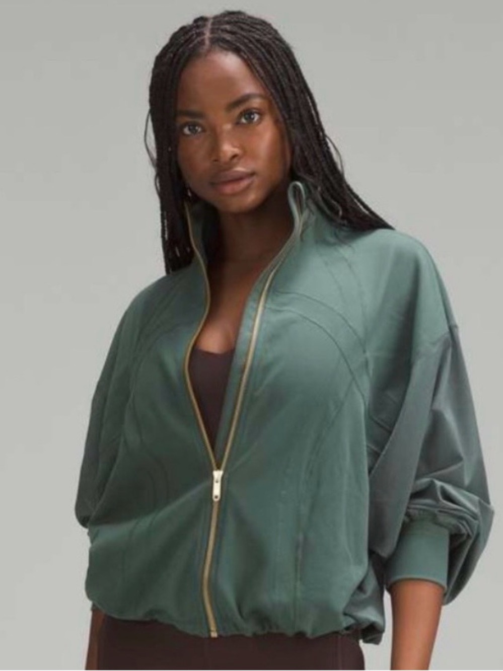 Lululemon Athletica Define Relaxed Fit Jacket Rainforest Green with Gold Zippers